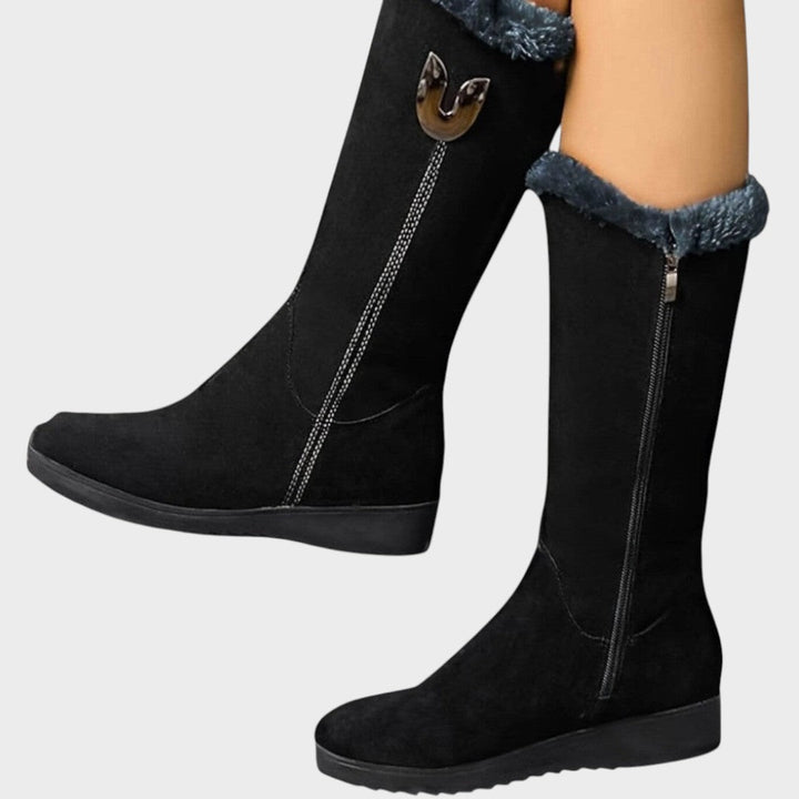 Emilia | Botas Altas de Ante con Forro Cálido