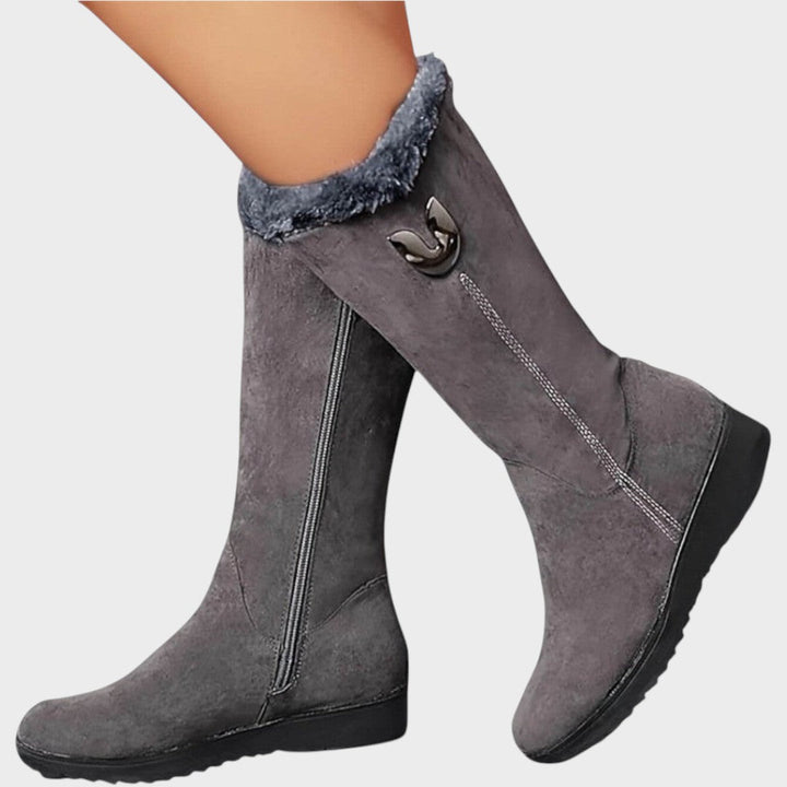 Emilia | Botas Altas de Ante con Forro Cálido