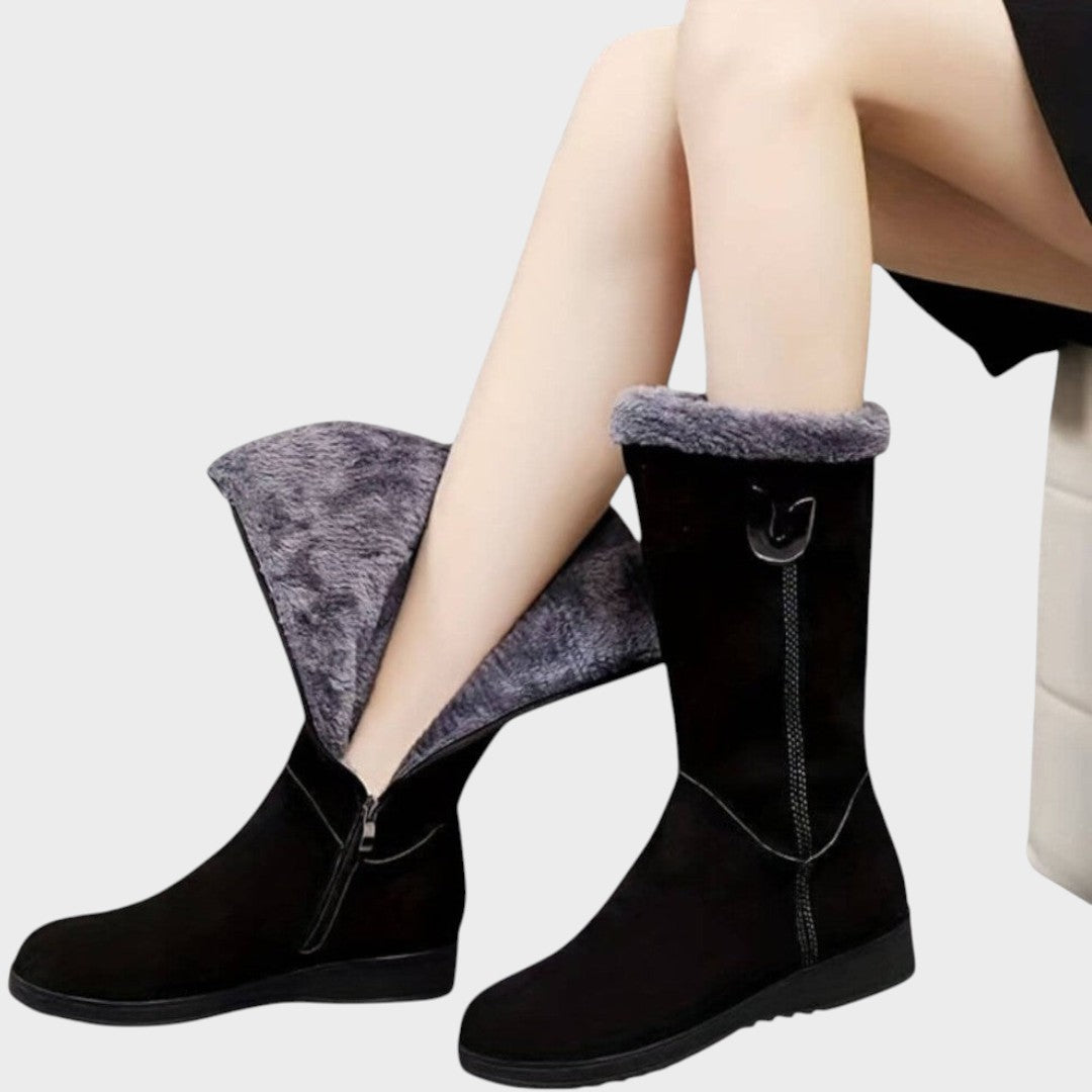 Emilia | Botas Altas de Ante con Forro Cálido