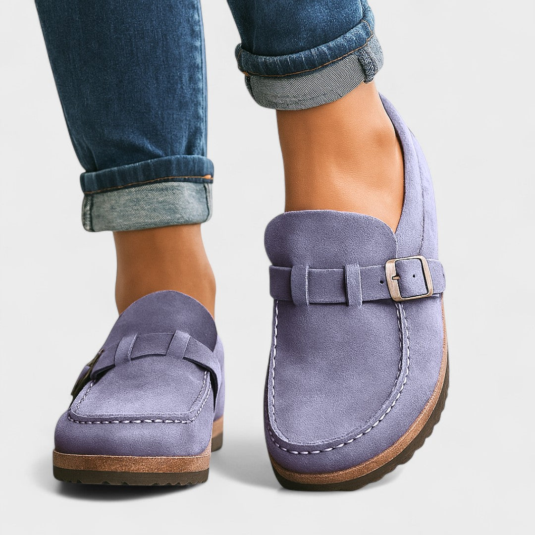 Inês - Mocasines de Ante con Hebilla