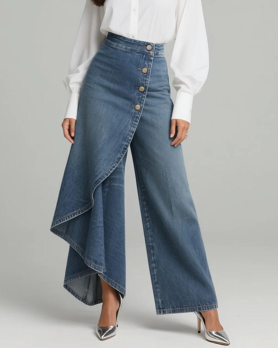 Audrey | Pantalón en denim cruzado