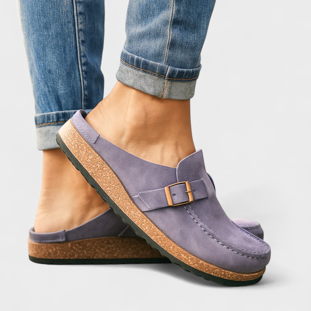 Inês - Mocasines de Ante con Hebilla
