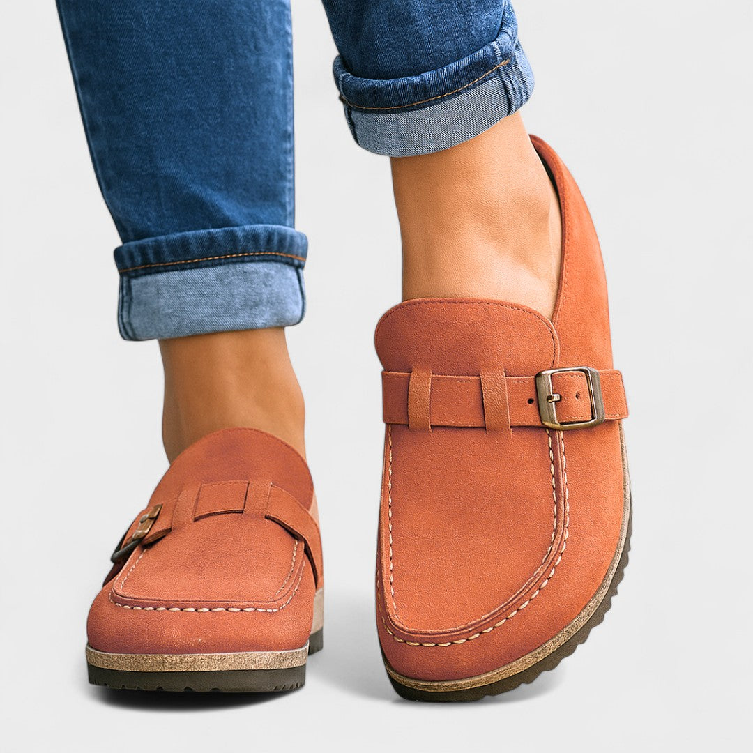 Inês - Mocasines de Ante con Hebilla