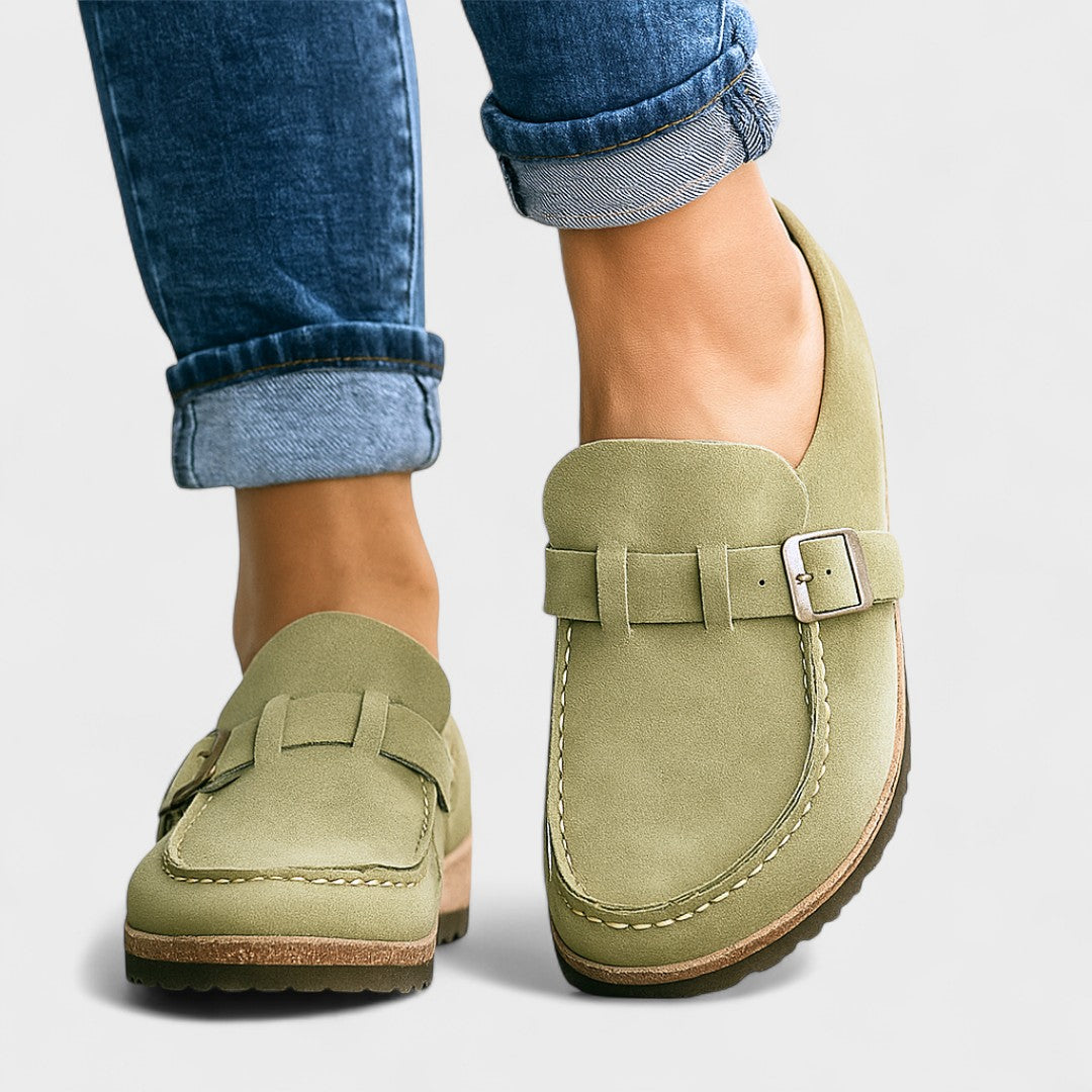 Inês - Mocasines de Ante con Hebilla