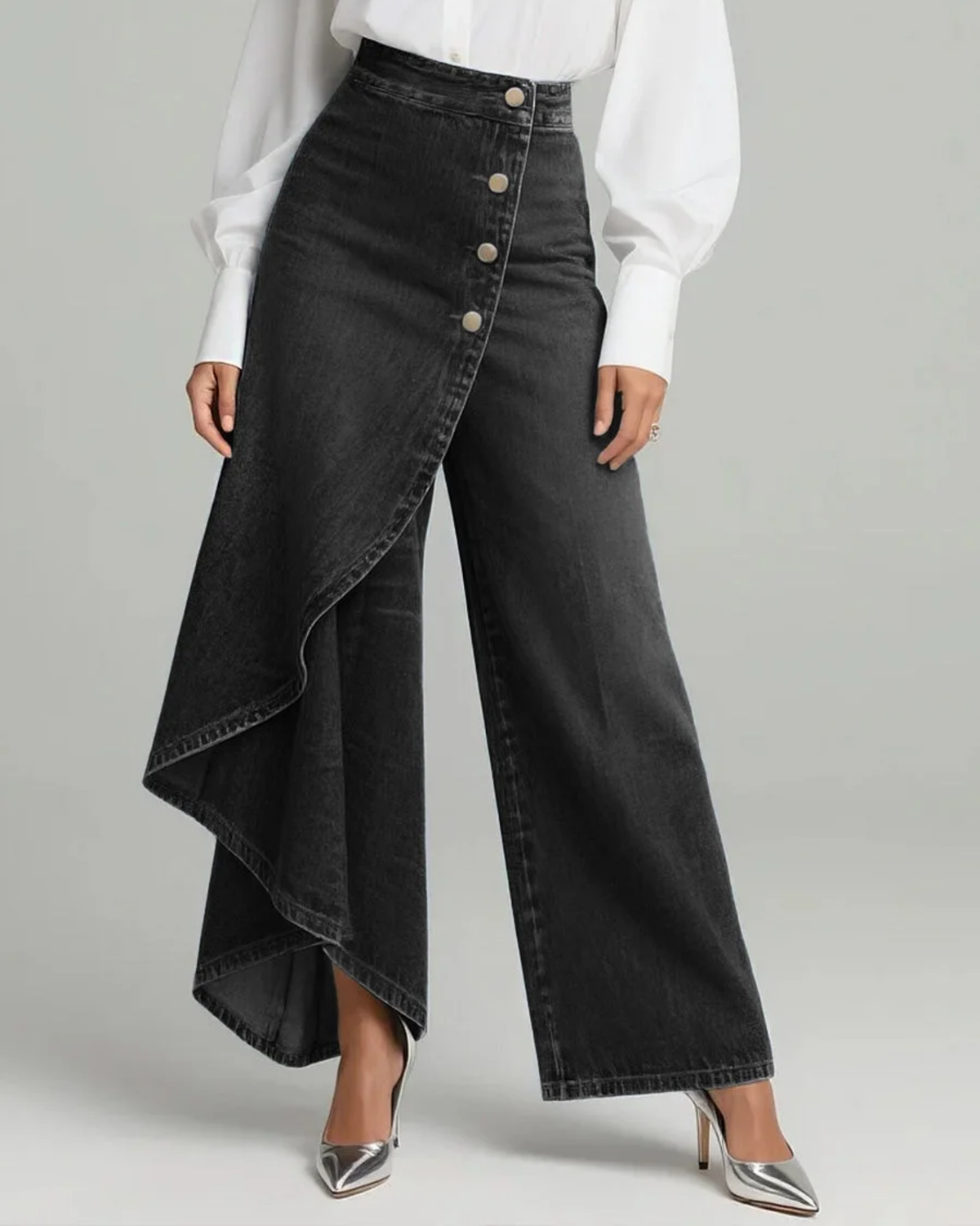 Audrey | Pantalón en denim cruzado