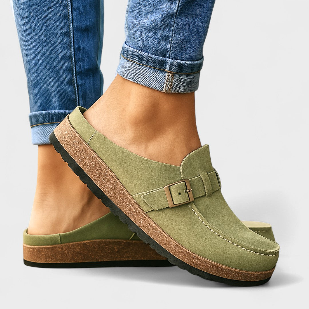 Inês - Mocasines de Ante con Hebilla