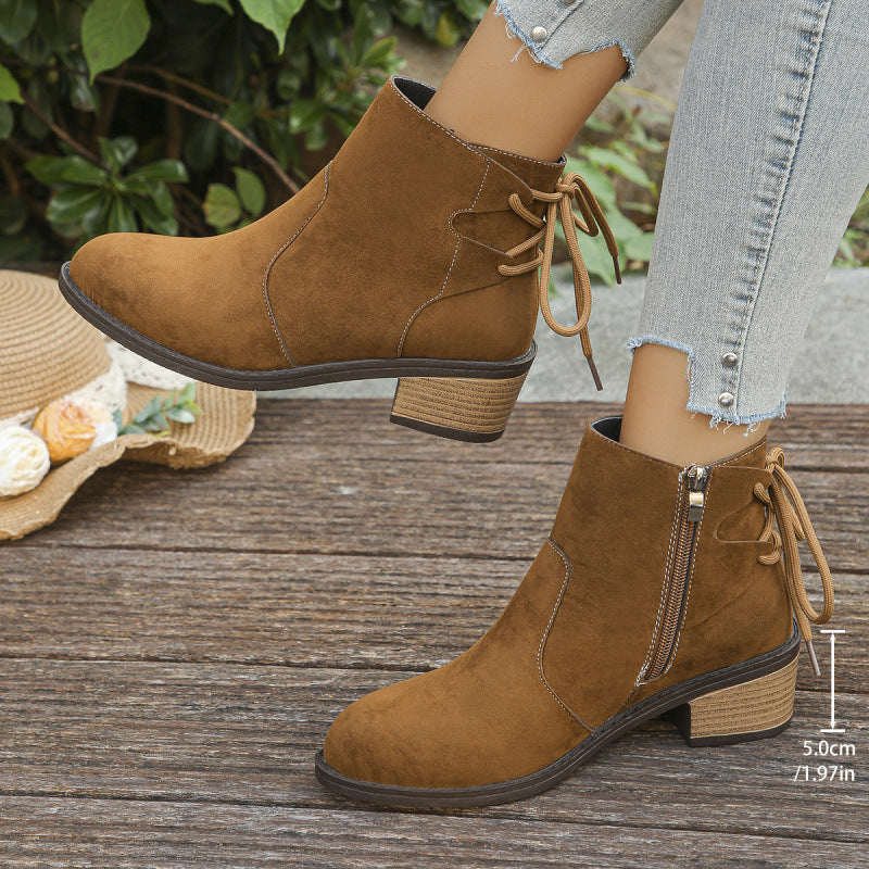 Joana | Botas Clásicas de Caño Corto con Tacón Ancho