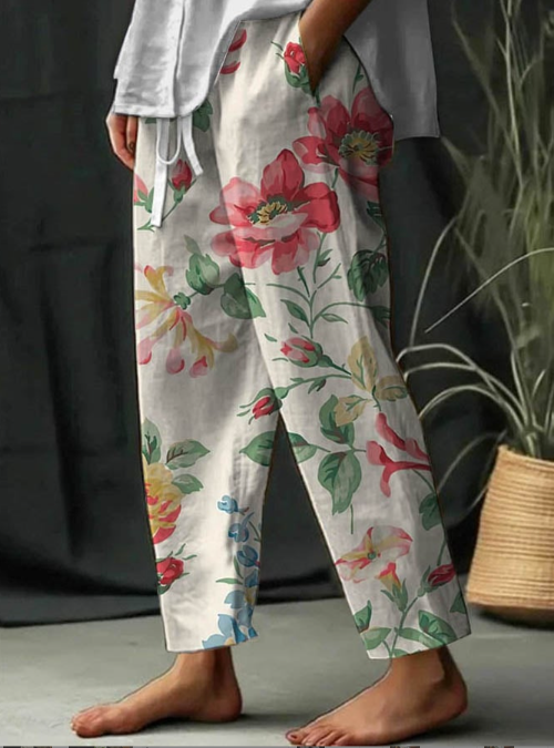 Pantalones de Impresión Floral | Sauce