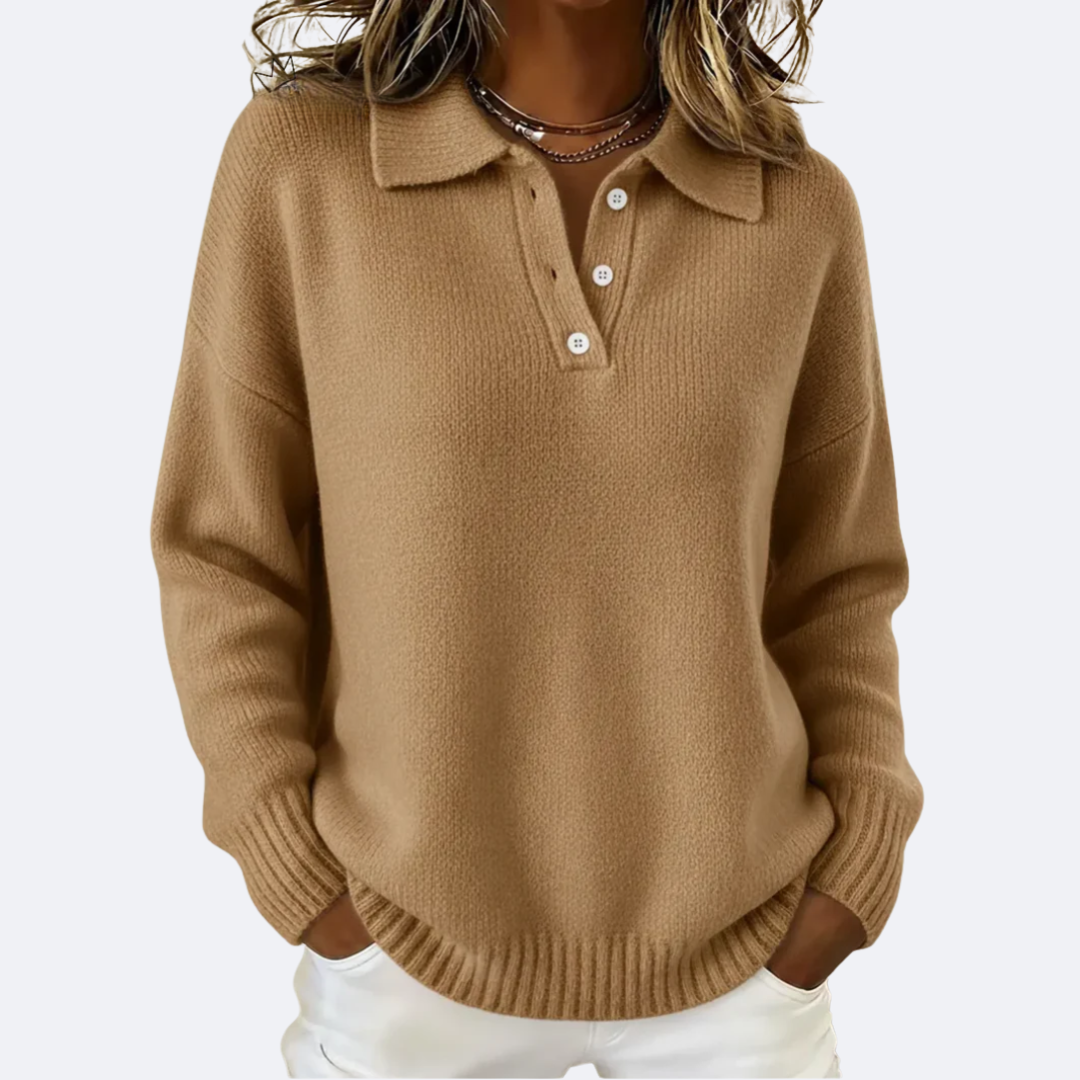 OLIVIA - Blusa Suave con Cuello Polo