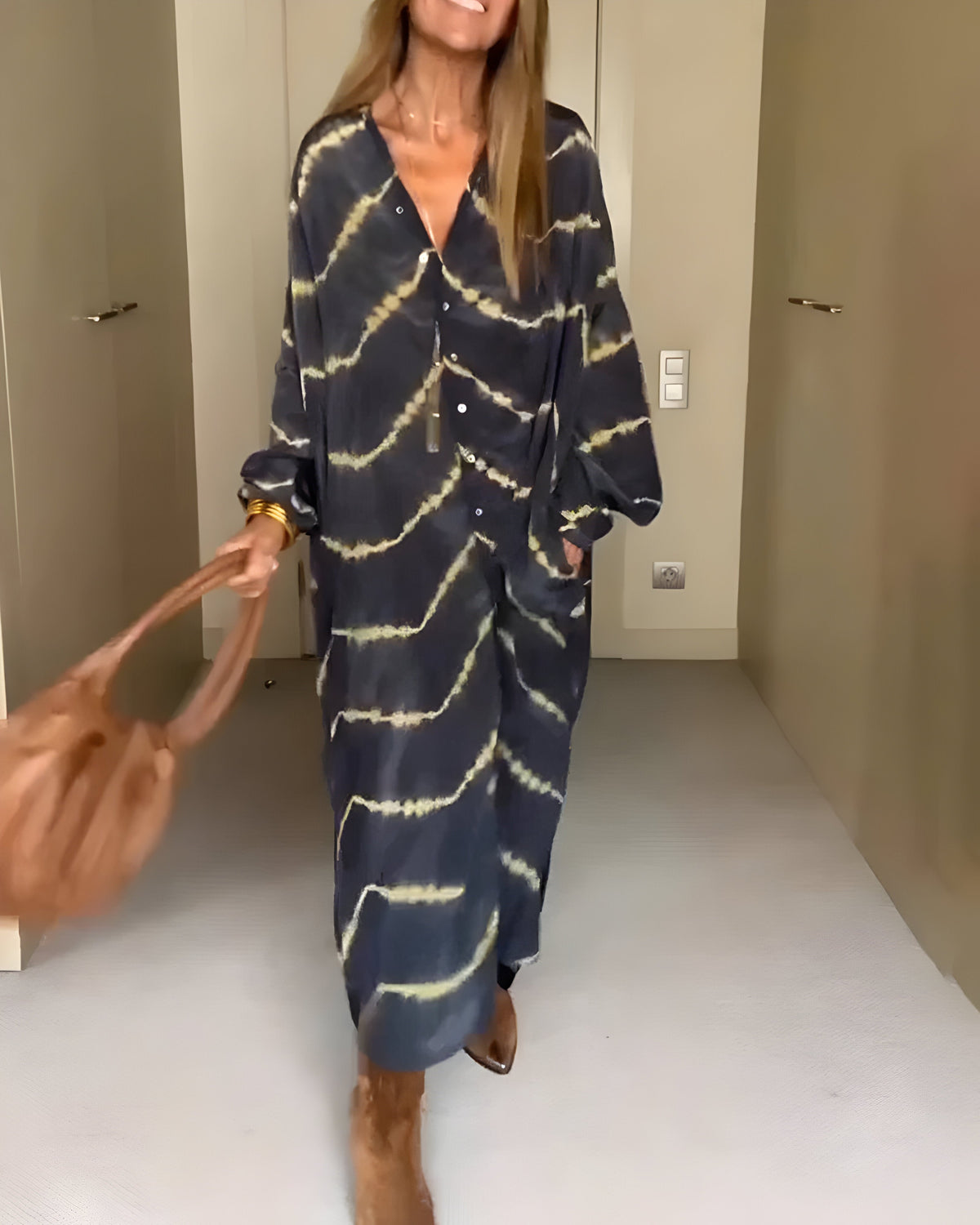 Aurélie™ | Vestido Maxi Bohemio Chic con Estampado Rayado