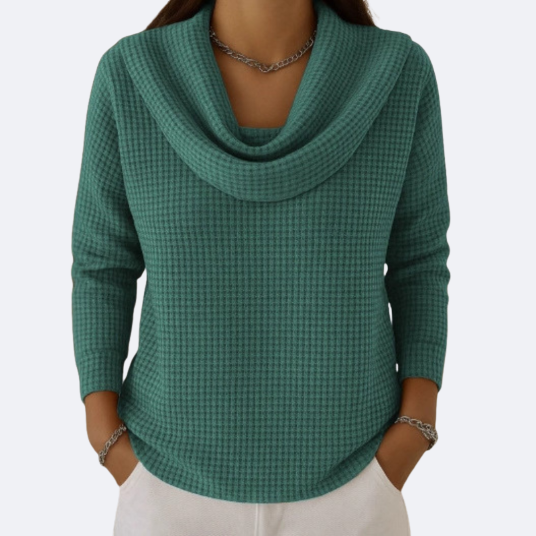 LIVIA - Sweater Térmico Waffle con Cuello Suave