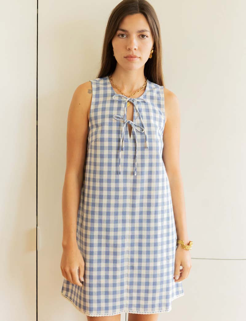 Vestido vichy azul Raymonde
