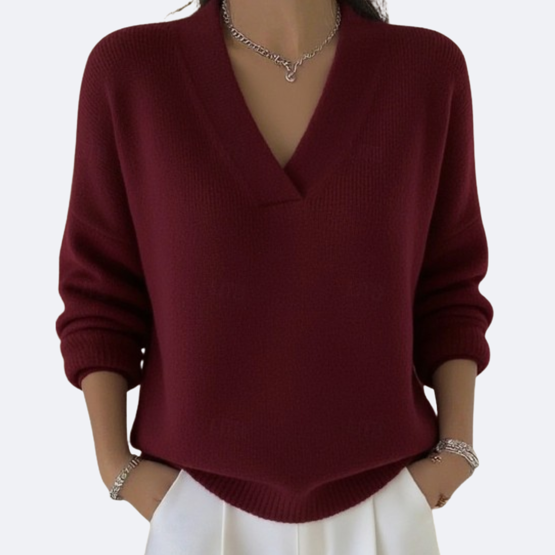 MILENA - Blusa Suave con Escote en V