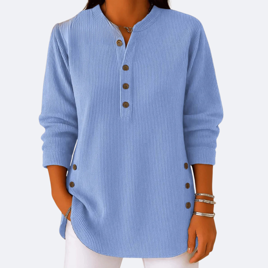 ELENA - Sweater Suave con Botones Laterales