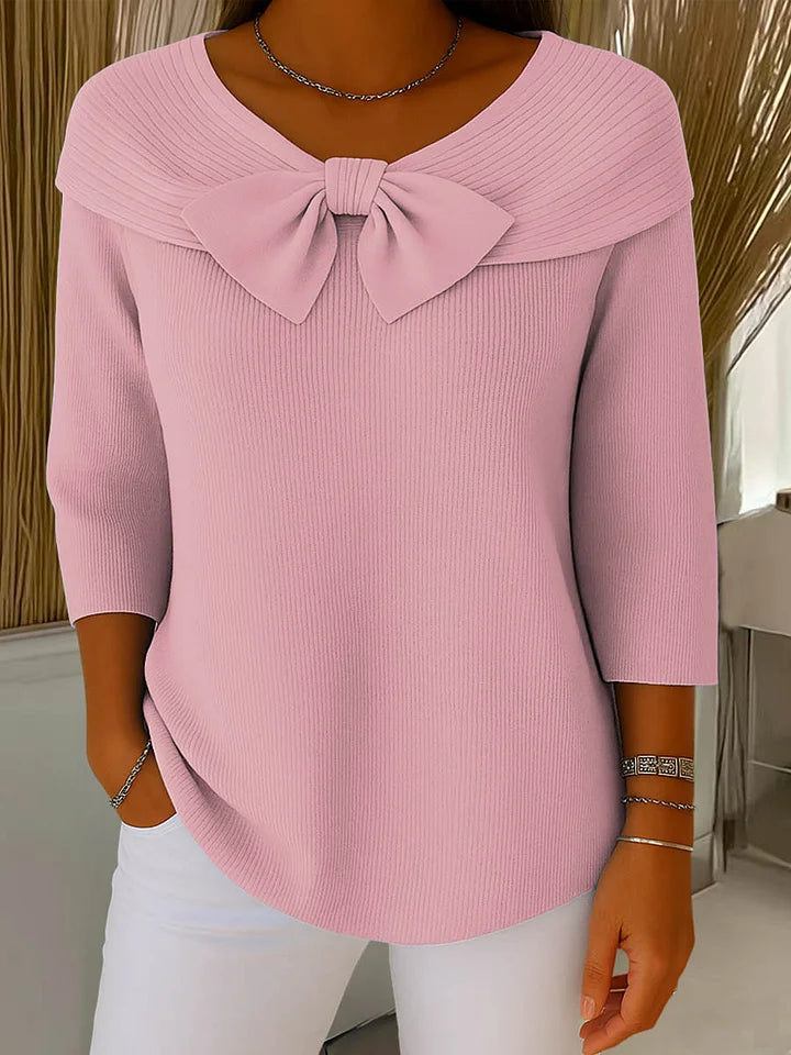 Clara | Sweater Elegante con Lazo de Punto Suave