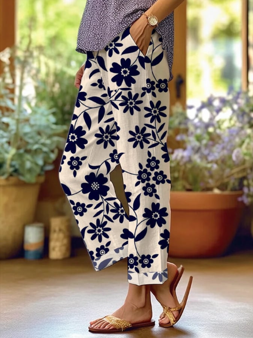 Pantalones de Impresión Floral | Sauce