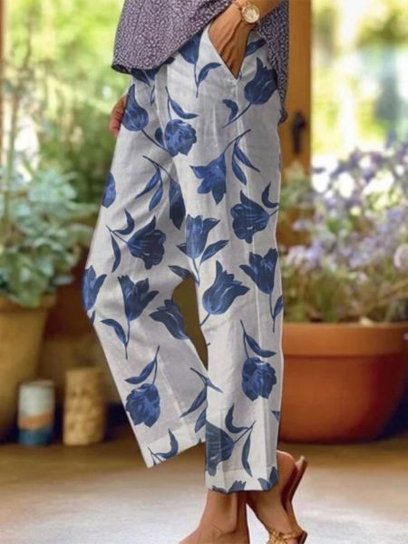 Pantalones de Impresión Floral | Sauce