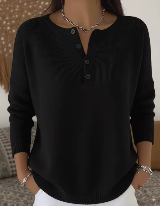 Vera | Sweater Elegante con Escote de Botones