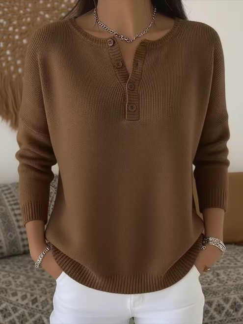 Vera | Sweater Elegante con Escote de Botones