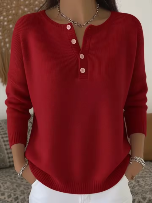 Vera | Sweater Elegante con Escote de Botones