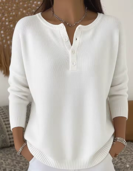 Vera | Sweater Elegante con Escote de Botones
