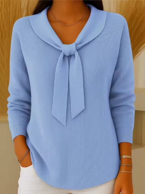 Bianca | Sweater Suave con Lazo Elegante