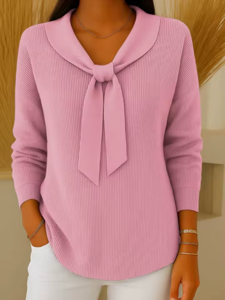 Bianca | Sweater Suave con Lazo Elegante