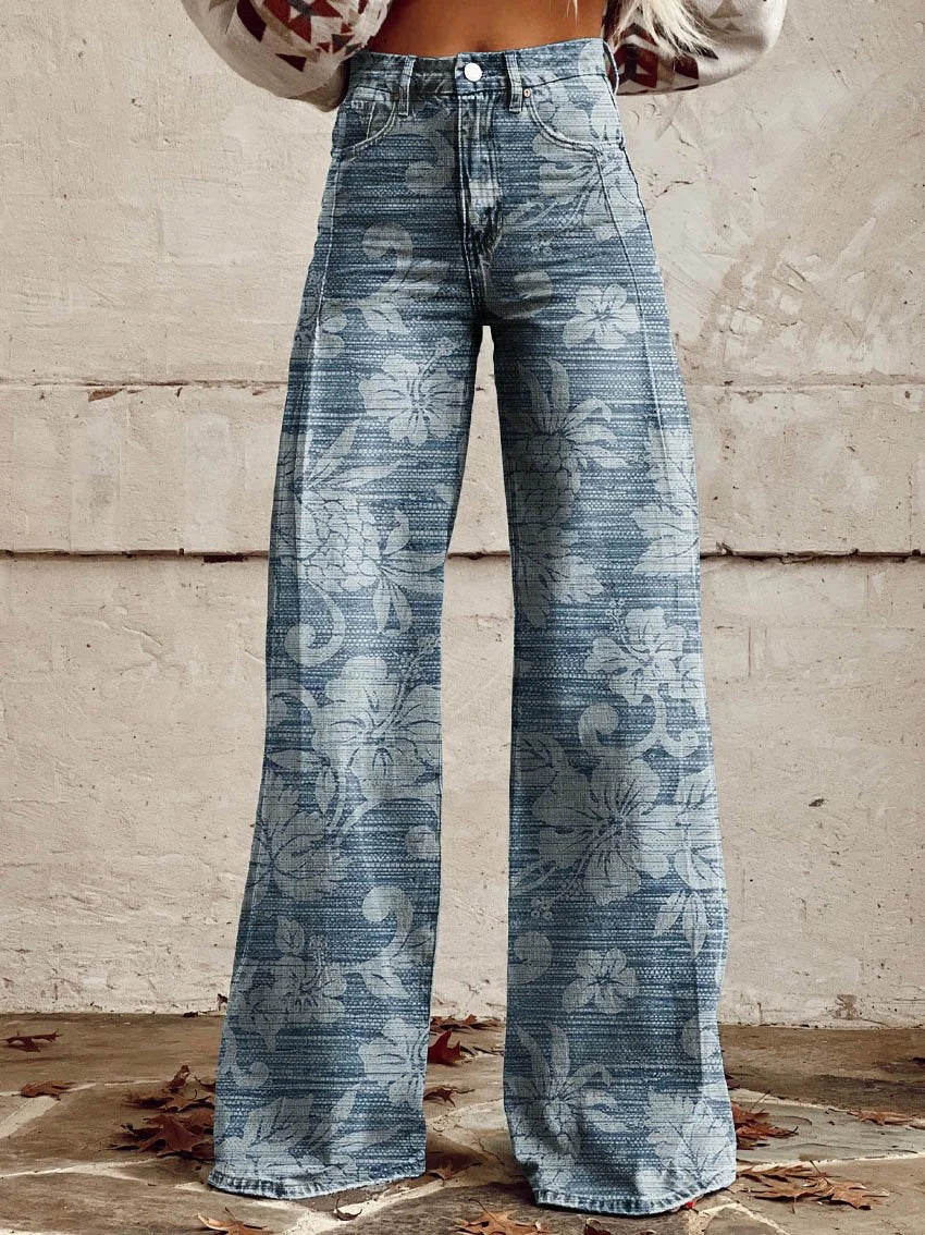 Rosa | Pantalón Ancho con Estampado