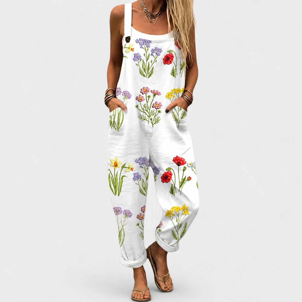 Peto Blanco con Flores del Campo de Colores