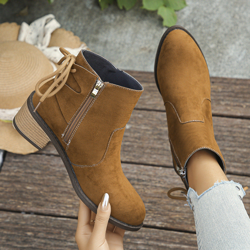 Joana | Botas Clásicas de Caño Corto con Tacón Ancho