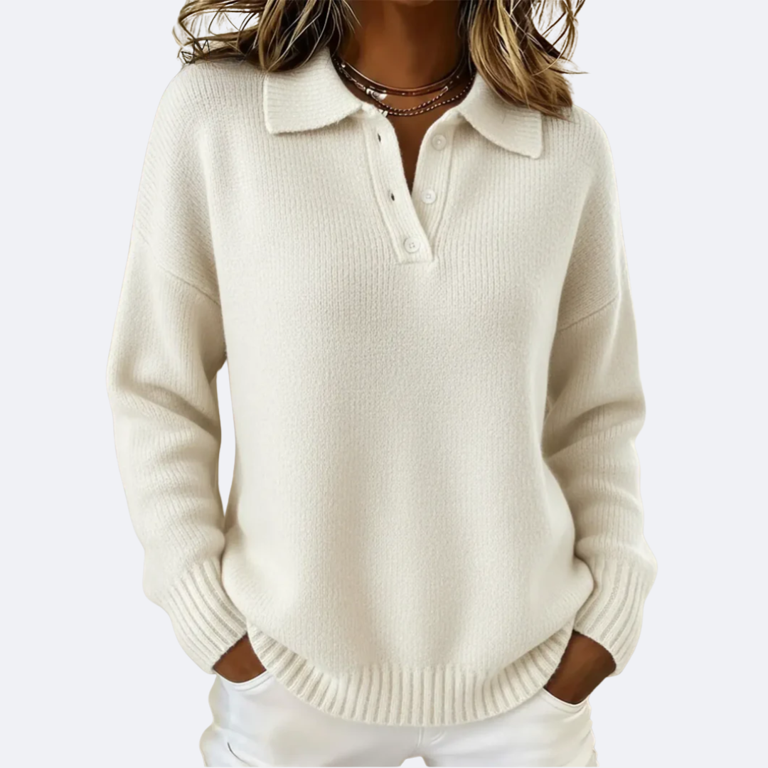 OLIVIA - Blusa Suave con Cuello Polo