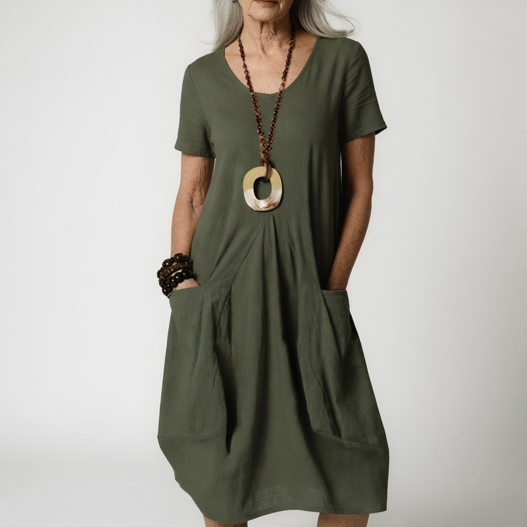 Céline™ — Vestido fluido elegancia vientre sublimado