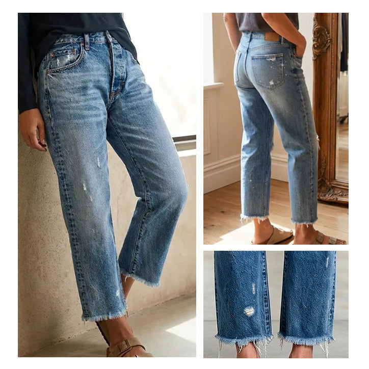 Viva | Jeans de pierna recta de corte corto