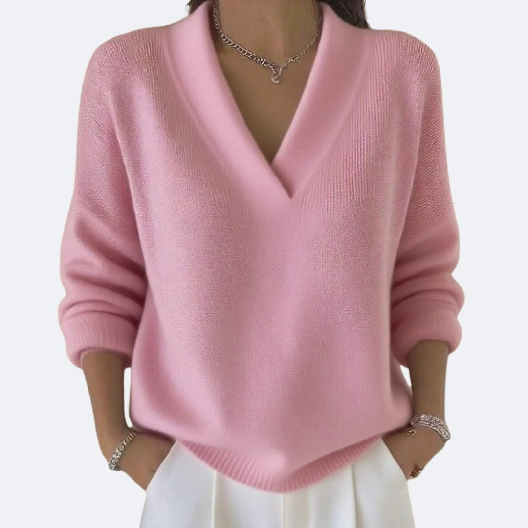 MILENA - Blusa Suave con Escote en V