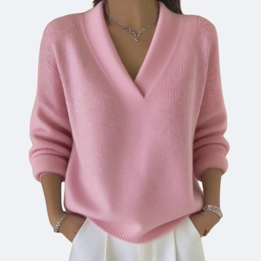 MILENA - Blusa Suave con Escote en V
