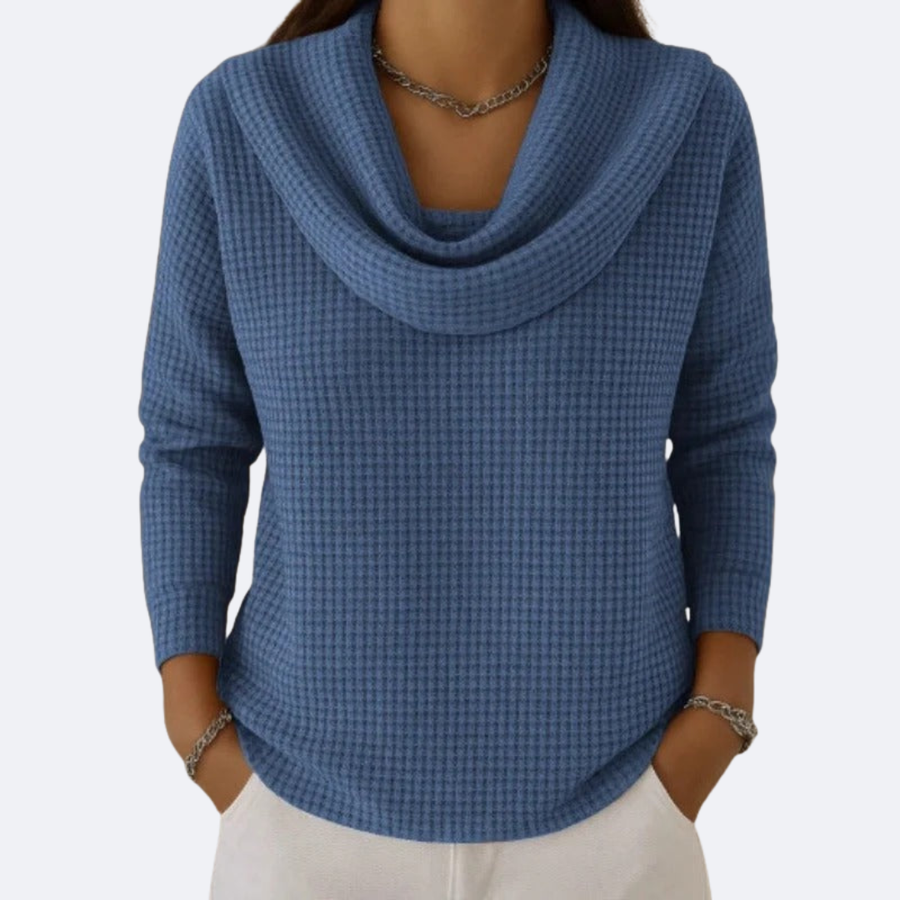 LIVIA - Sweater Térmico Waffle con Cuello Suave