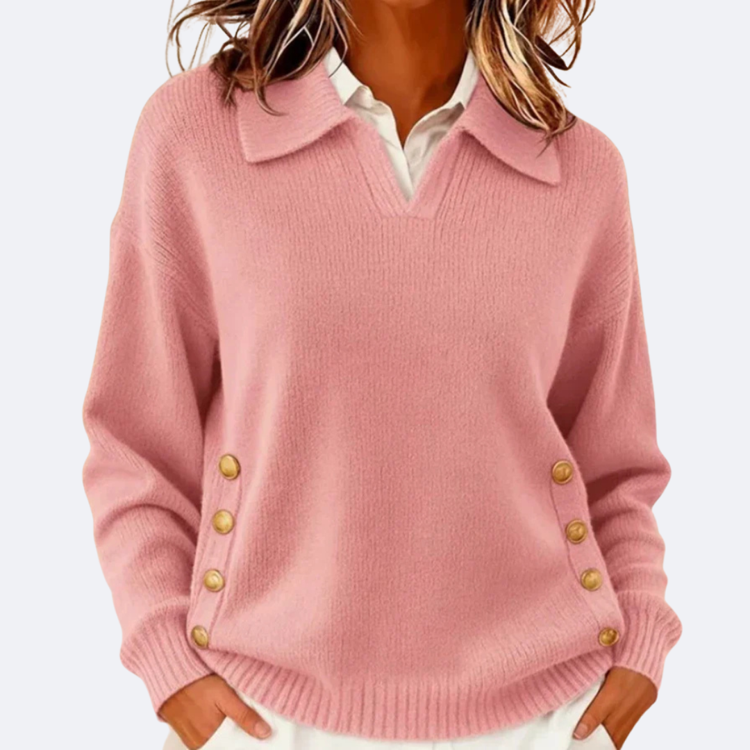 CARLA - Sweater Suave con Cuello Elegante