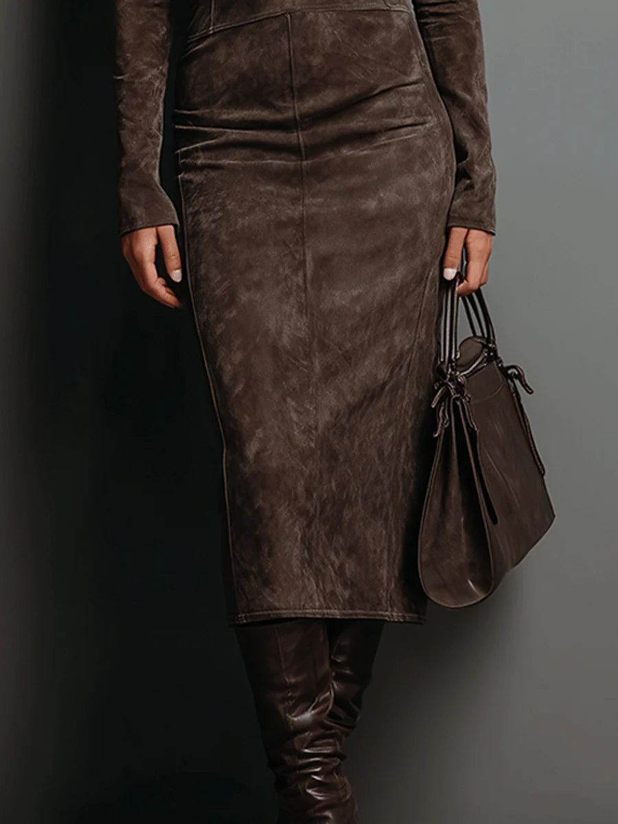 Ava | Vestido Midi de Suede