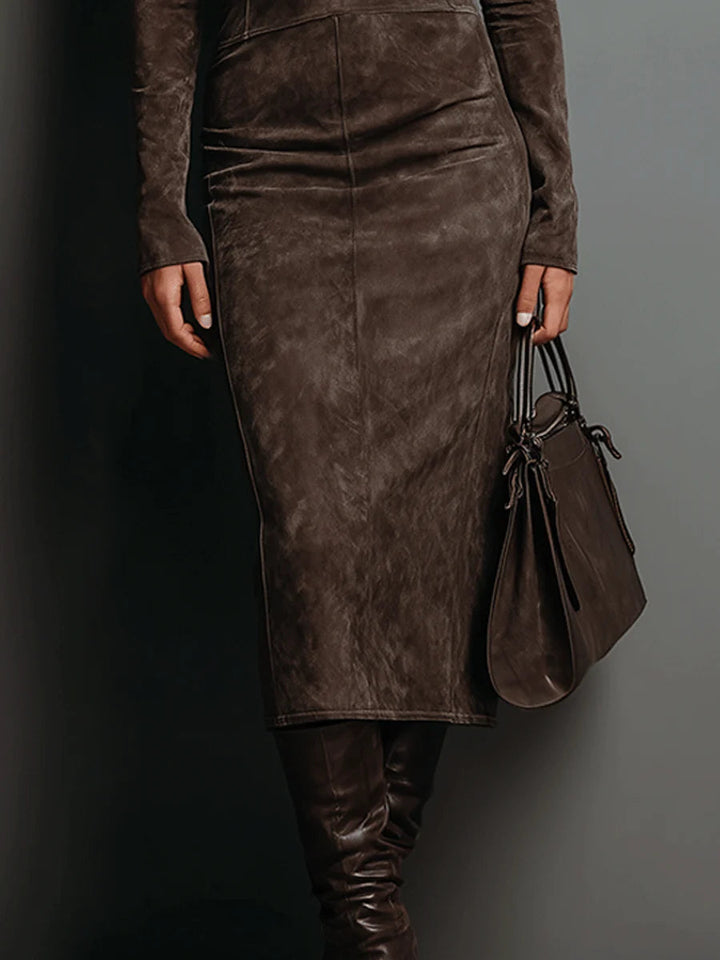 Ava | Vestido Midi de Suede