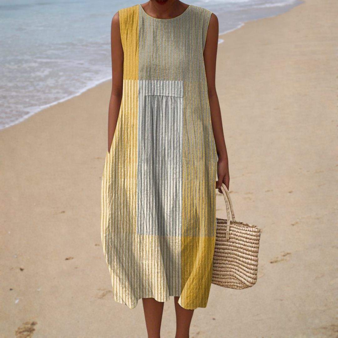 Vestido de Verano Suzanne — sin mangas, estampado de verano