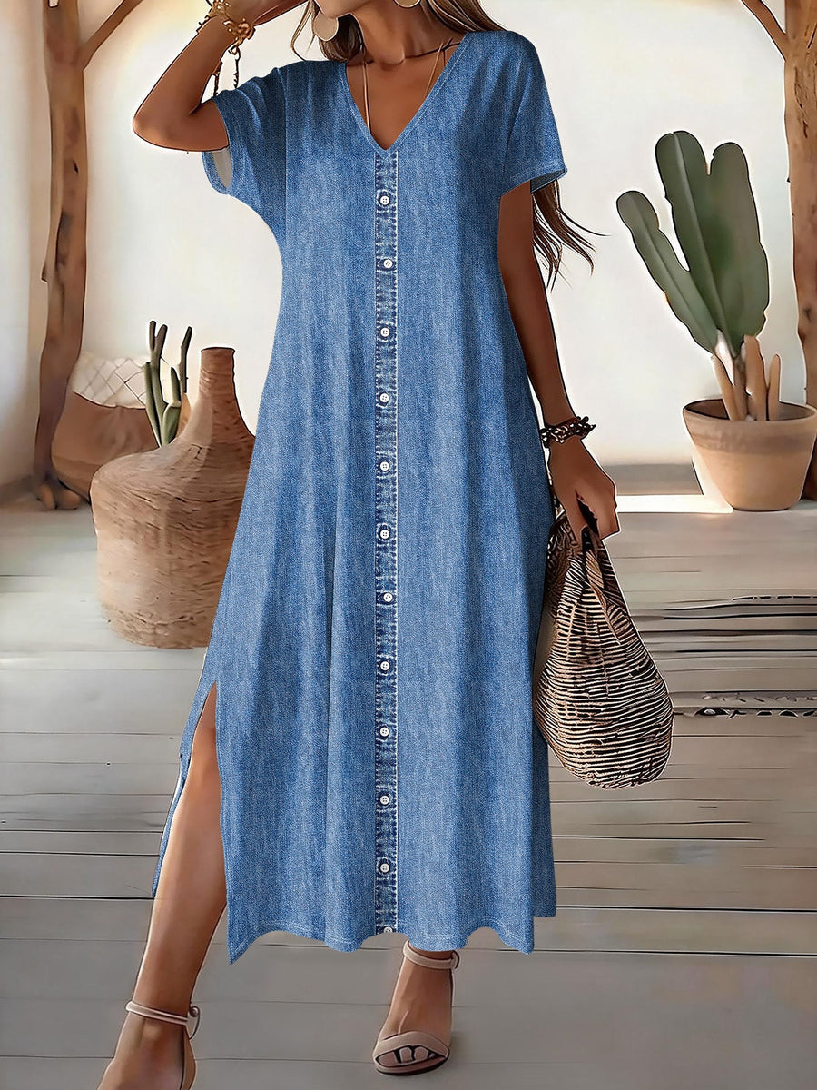 Helen | Vestido de denim retro elegante