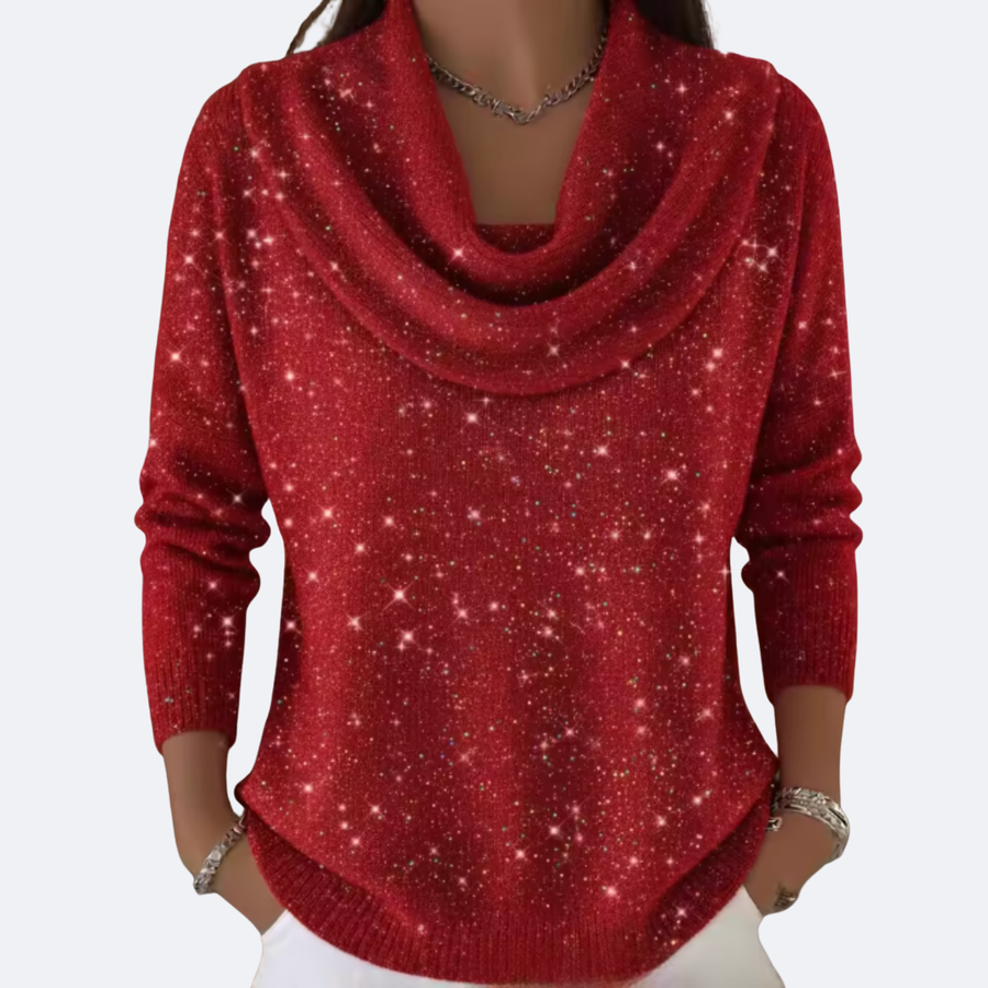 LANA - Blusa Elegante con Detalles Brillantes