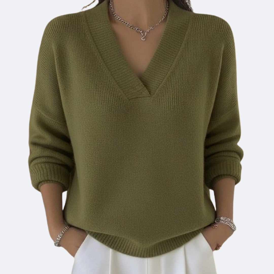 MILENA - Blusa Suave con Escote en V