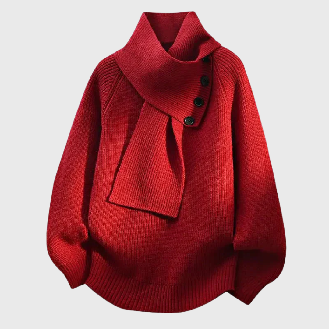 Elisa | Sweater Elegante con Cuello Bufanda