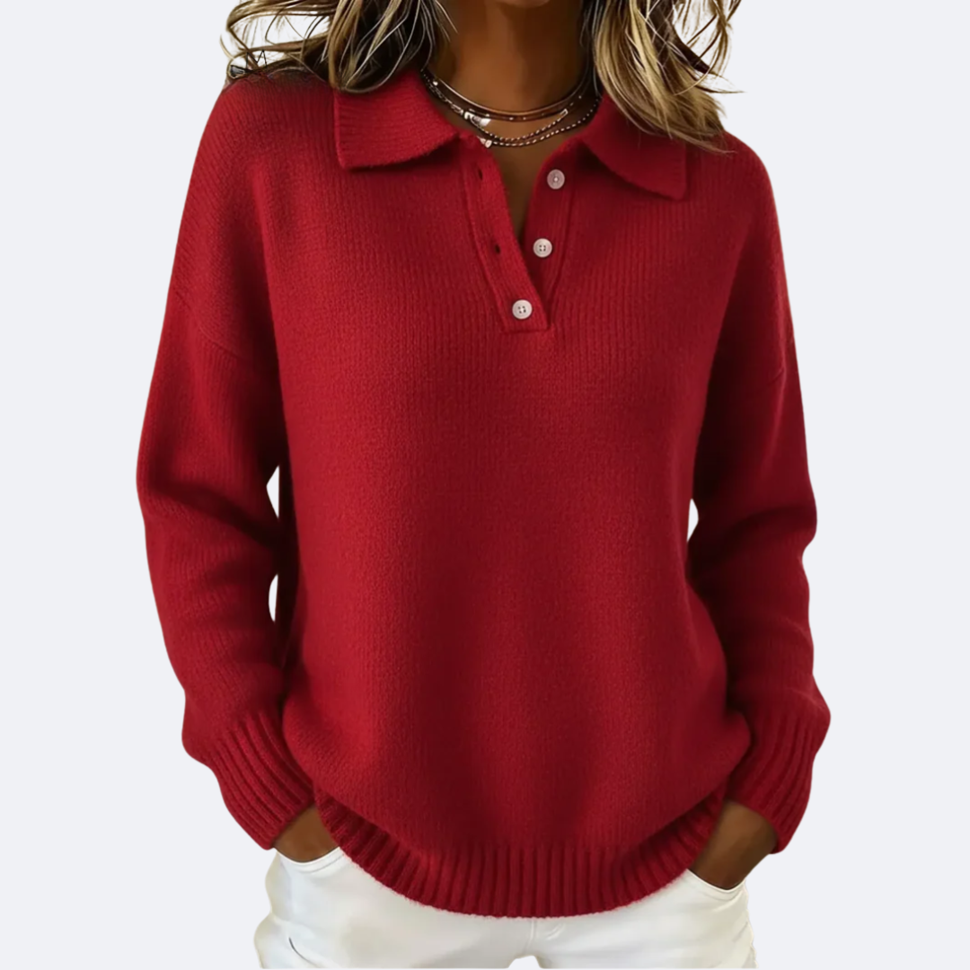 OLIVIA - Blusa Suave con Cuello Polo