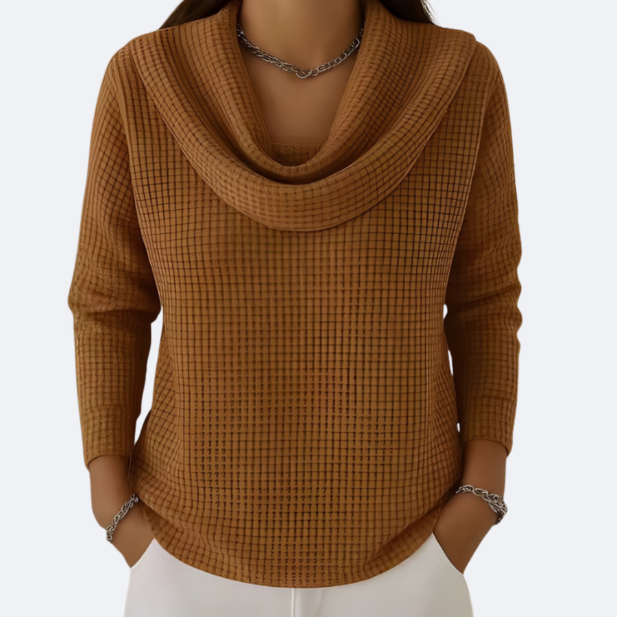 LIVIA - Sweater Térmico Waffle con Cuello Suave