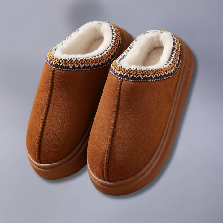 Mila | Pantuflas con Forro Cálido y Detalle Bordado