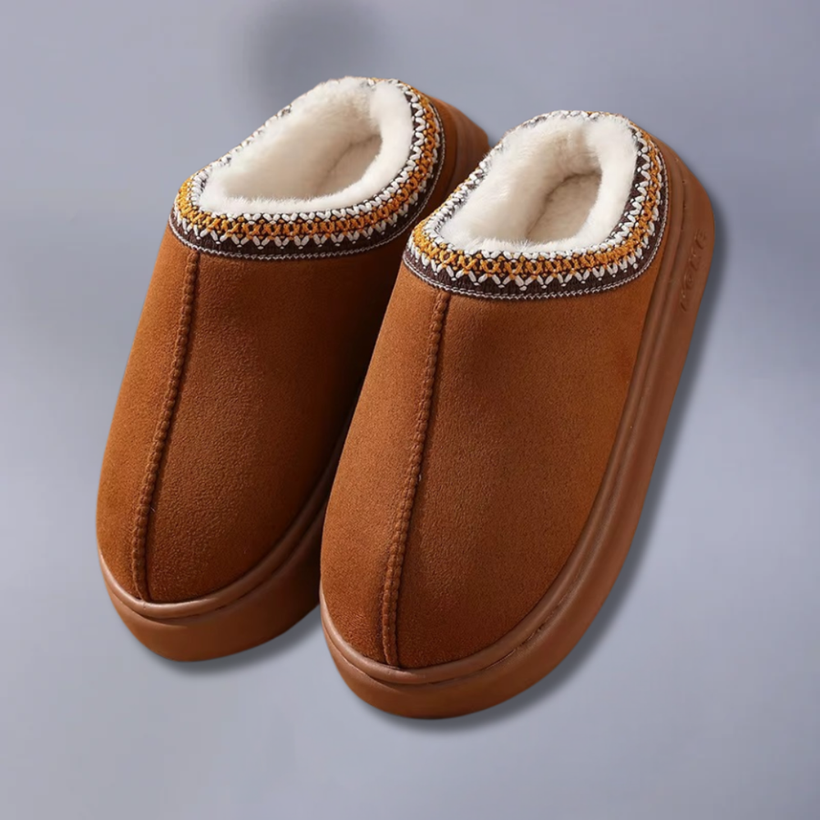 Mila | Pantuflas con Forro Cálido y Detalle Bordado
