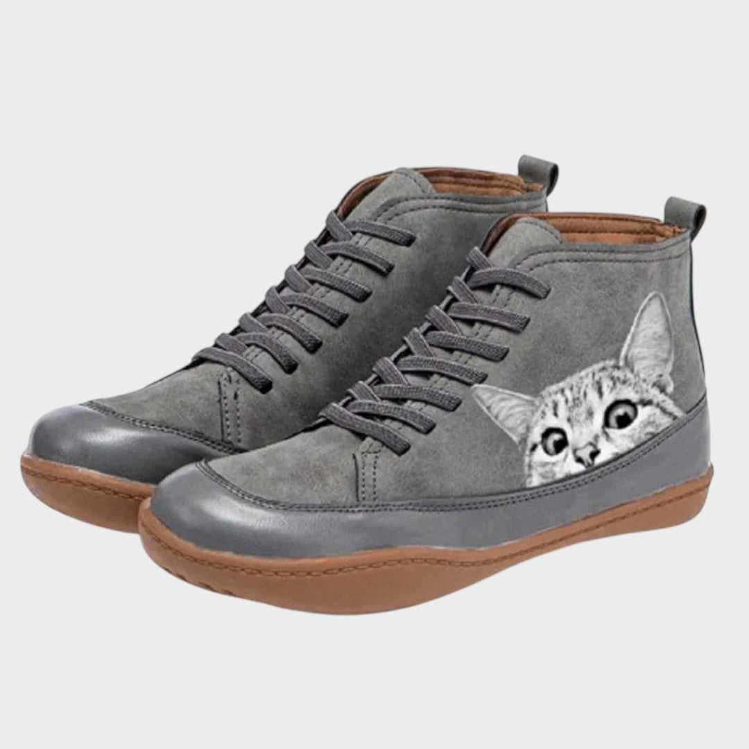 Felina - Botas de cuero para amantes de gatos