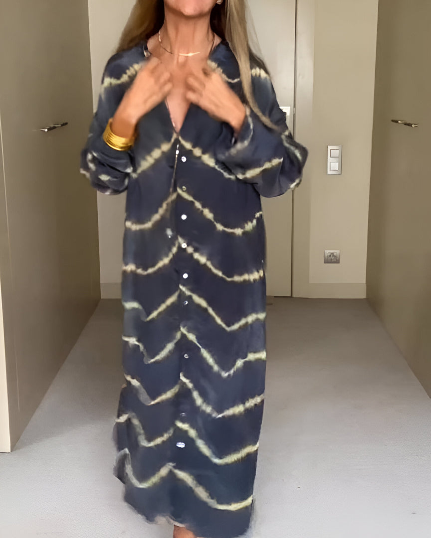 Aurélie™ | Vestido Maxi Bohemio Chic con Estampado Rayado